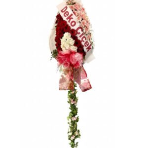 Kırmızı Pembe Gerberalı Çelenk