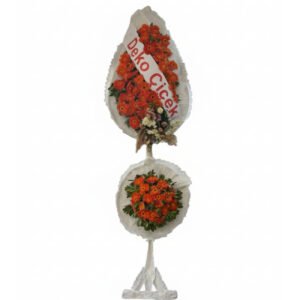 Turuncu Gerberalı  Çelenk